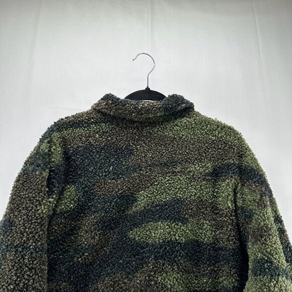 LNA Clothing Jacket Womens Size S Deep Pile Fleece Camo Utility Snap Front Green - Picture 6 of 12